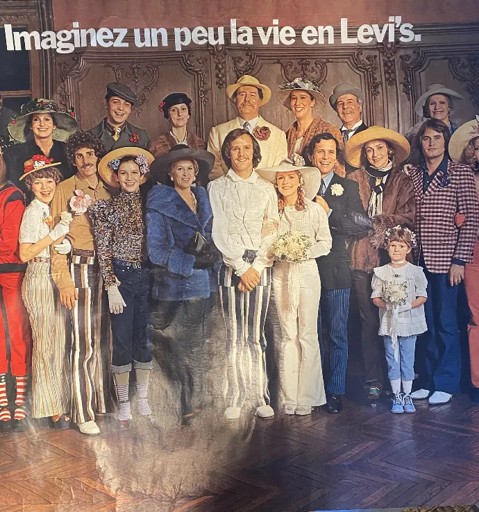 Affiche Levi’s vintage 70/80 signée de très belle taille.                                            Vintage 70/80 Levi's poster signed in a very nice size.
