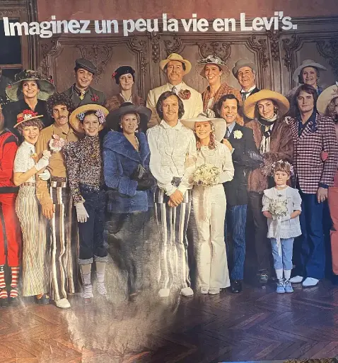 Affiche Levi’s vintage 70/80 signée de très belle taille.                                            Vintage 70/80 Levi's poster signed in a very nice size.
