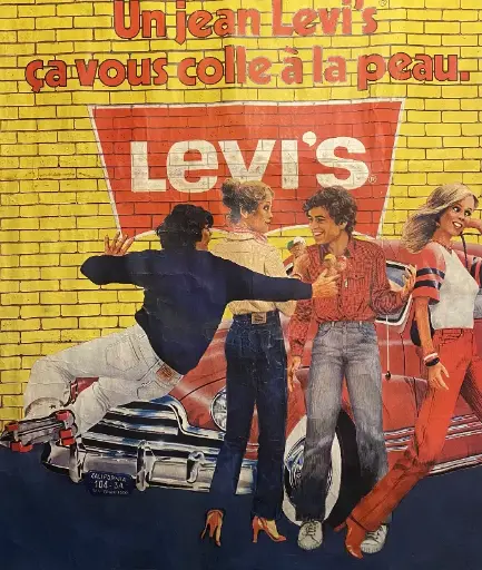 ​Affiche Levi's Strauss, signée Fonferrier, des années 70.                                  Levi's Strauss poster, signed by Fonferrier, from the 70s​
