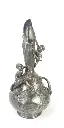 Vase en étain, à décor d'enfants à la pêche, époque art nouveau.                             Pewter vase, decorated with children fishing, art nouveau period.