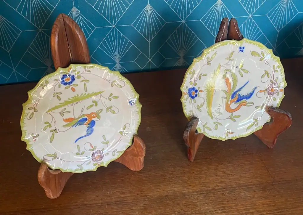 Dessous de bouteille, Martres Tolosane, XIXème. En parfait état. Faïence ancienne  de France.