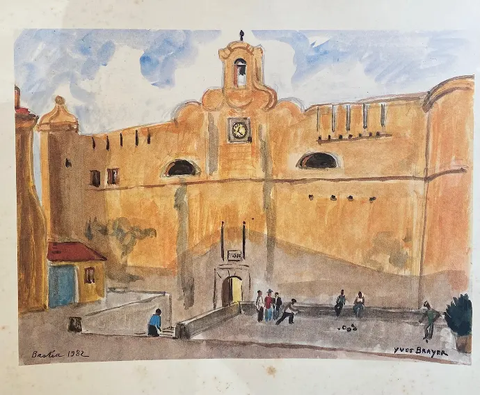 Estampes signée Yves Brayer ( 1907-1990), intitulée " Le Palais des Gouverneurs", Bastia en 1982. 37cmX28cm. Prints signed Yves Brayer (1907-1990), entitled "The Governors' Palace", Bastia in 1982. It measures 37cmX28cm.