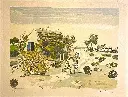 Lithographie signée Yves Brayer, (1907-1990), numérotée 217/242, et intitulée " Cabane Gardiane" de 1973. Elle mesure 60X50cm                                               Lithograph signed Yves Brayer, (1907-1990), numbered 217/242, and entitled "Cabane Gardiane" from 1973. It measures 60X50cm