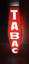Enseigne vintage "Tabac" , fin des années 70, fonctionne parfaitement, éclairage néon. Elle mesure 1M de haut par 30cm de large et est livrée sans barre ni fixation, et ce  pour des raisons de mesures différentes à chacun.  Vintage "Tabac" sign, late 70s, works perfectly, neon lighting. It measures 1M high by 30cm wide and is delivered without bar or fixing, and this for reasons of different measurements for each.