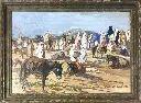 Henri Jean PONTOY (1888-1968).
Le souk de Bab el Khémis animé de personnages. 
Gouache sur papier, signée, située et datée 1930 en bas à droite. 
28,5 x 40,5 cm.                           Henri Jean PONTOY (1888-1968). The Bab el Khémis souk animated by characters. Gouache on paper, signed, located and dated 1930 lower right. 28.5 x 40.5 cm.