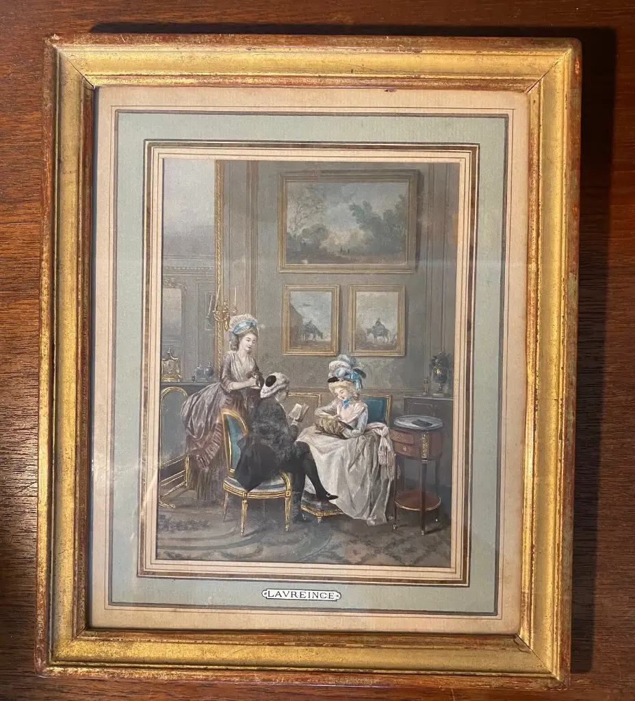 Lithographies anciennes, époque XIXème, polychrome, encadré bois et sous verre.                                          Old lithographs, 19th century, polychrome, framed in wood and under glass.