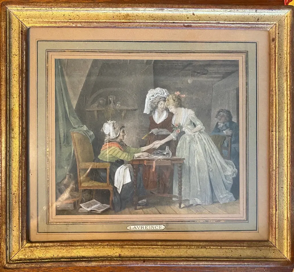 Lithographies anciennes, époque XIXème, polychrome, encadré bois et sous verre.                                          Old lithographs, 19th century, polychrome, framed in wood and under glass.