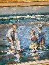 Francis Cristaux (1950) - Jeux de plage, huile sur toile signée, belle taille.   Francis Cristaux (1950) - Beach Games, signed oil on canvas, good size.