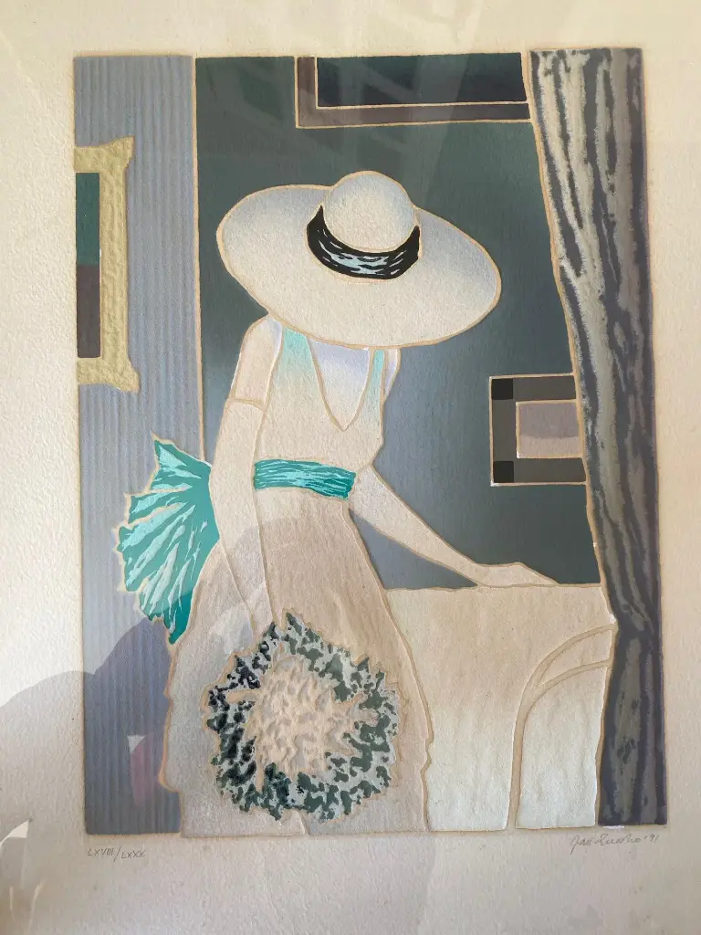 Lithographie ancienne signée, Jan Znosko, numérotée et encadrée sous verre.                                                               Antique lithograph, signed by Jan Znosko, numbered, and framed under glass.