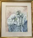Peinture aquarelle signée milieu XXème. Une merveille..   Watercolor painting signed mid-20th century. A wonder..