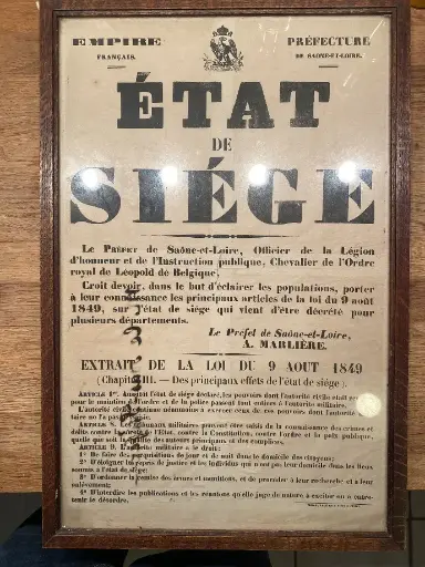 Papier ancien L'état de siège. XIXème siècle.                     Old paper The state of siege. Nineteenth century.
