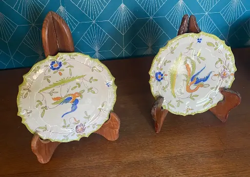 Dessous de bouteille, Martres Tolosane, XIXème. En parfait état. Faïence ancienne  de France.