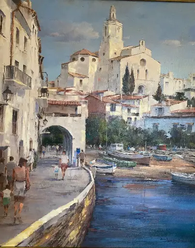 CADAQUES. HUILE SUR TOILE. SIGNÉ Lee Yong Ou, début XXE SIÈCLE. CADAQUES.                                   OIL ON CANVAS. SIGNED Lee Yong Ou, early 20th CENTURY.