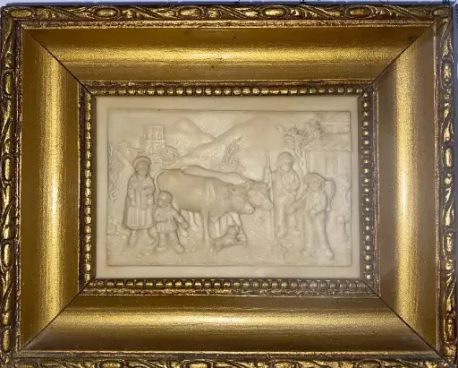 Bas relief albâtre-Cadre albâtre-Tableau albâtre-Sculpture albâtre.