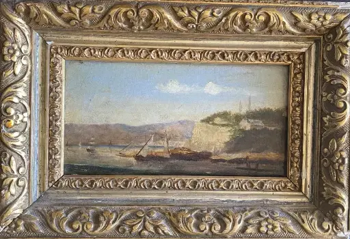 Tableau signé-Tableau XIXème-Petit tableau-Peinture sur bois-Huile sur bois